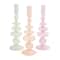 10&#x22; Multicolor Glass Bubble Inspired Taper Candle Holder Set, 3ct.